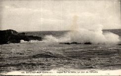 CPA Batz on Vague Sea on the Pier one Day of Storm