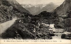 CPA Route de Luz a Gavarnie au Chaos Le Casque la Fausse Breche et le Taillou