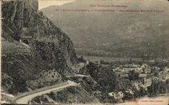 CPA the High Pyrenees Road of Cauterets Pierrefitte View Road and tunnel