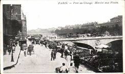 CPA Paris Bridge with the Exchange Market with the Flowers