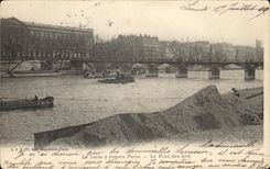CPA el Seine a traves de Paris el puente del barco de la lumbrera de los artes