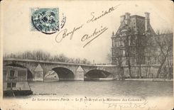 CPA el Seine a traves de Paris la real y el ministerio de las colonias de la lumbrera