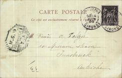 CPA Bordeaux Les Colounes Rostrales des Quinconces Carte 1899