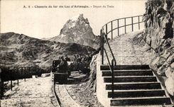 CPA Railroad of the Lake Artouste Departure of the Train