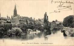 CPA Metz Vue Sur la Moselle Le Jardin d Amour Machine 
