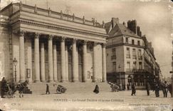 CPA Nantes the Large Theater and the street Crebillon