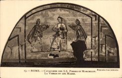 CPA Rome Catacombe Des Pierre et Marcellin La Vierge et les Mages