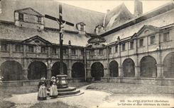 CPA Anne Auray the Martyrdom and Interior Court of the Cloister Folklore Costume