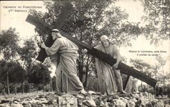 CPA Calvaire de las ayudas Jesus de Pontchateau Simon Cyreneen tiene el portero su cruz