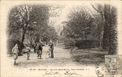 CPA Harbor Public garden Saint Roch an Avenue Bicycle