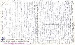 CPA Enghien les Bains the Garden of the Large Hotel and Sight on the Lake