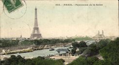 CPA Paris Panorama of the Seine Eiffel Tower