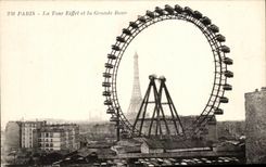 CPA Paris the Eiffel Tower and the Large Wheel