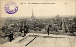 CPA Paris vieja en Arc De Triomphe de la torre Eiffel de Etoile