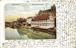CPA Bains des Rochers Felsenbader Metz 