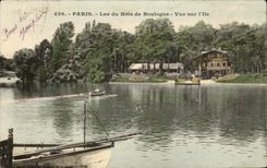 CPA Paris Lake of the Bois de Boulogne Seen on island