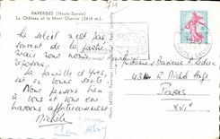 CPSM Faverges (Haute Savoie) Le Chateau et le Mont Charvin