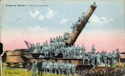 CPA Camp de Mailly Canon de 400 mm Militaria