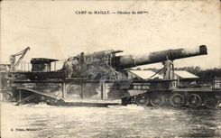 CPA Camp de Mailly Obusier de 400 mm Militaria