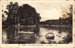 CPA Foix Les Bords de I Ariege La Plage Kayak Canoe 