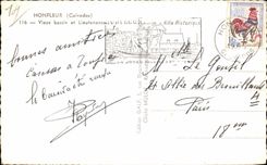 CPA Honfleur (Calvados) Vieux bassin et Lieutenance Bateaux 