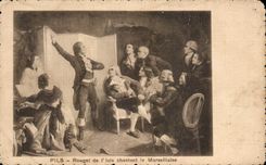 CPA Pils Mullet of I Isle singing the Marseillaise Folklore