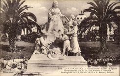 Monumento de Regina del hotel de las virutas para rellenar de CPA Niza Cimiez de la reina de Victoria