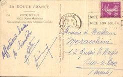 CPA Francia suave dimensiona Niza la vision azul tomada de la cornisa media