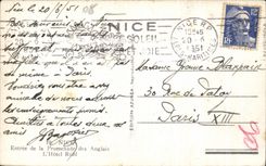 Entrada de CPA Niza de la caminata del hotel ingles de Ruhl