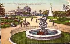 CPA Nice La Jetee Promenade Fontaine Des Tritons Et Monument Du Centenaire Ane Donkey 