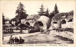 CPA Niza Cimiez las ruinas romanas de la arena la novela de las arenas arruina a ninos