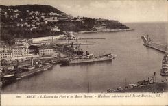 CPA Nice L Entree du Port et le Mont Boron Harbour Entrance and Mont Boron Bateaux