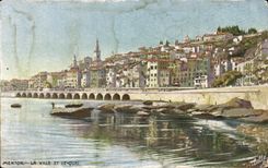 CPA Menton La Ville Et Le Qual