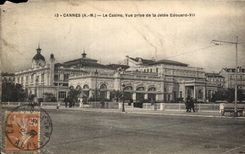 CPA Cannes the Casino Seen from of the Pier Edouard Vll