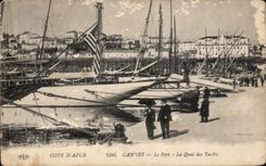 CPA Dimensions Azur Cannes the Port the Quay of the Yachts Boats