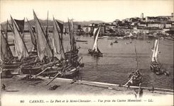 CPA Cannes the Port and the Mount Knight Seen from of the Municipal Casino Boats