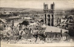 CPA Mantes the Cathedral and sight towards Limay