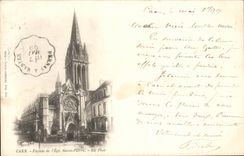Ataque frontal de CPA Caen de la carta 1899 del Saint Pierre de la iglesia de I