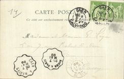 Ataque frontal de CPA Caen de la carta 1899 del Saint Pierre de la iglesia de I