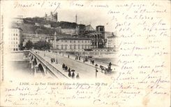 CPA Lyon the Tilsitt Bridge the Slope of Fourviere chart 1899