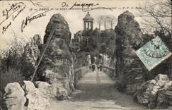 CPA Paris the Suspended bridge With the Chaumont Hillocks