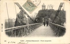 CPA Paris the Hillocks Chaumont Suspended bridge