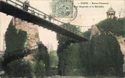 CPA Paris Hillocks Chaumont Suspended bridge and the View-point