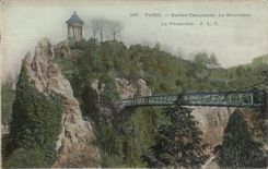 CPA Paris Chaumont Hillocks the View-point the Footbridge