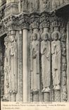 CPA Chartres La Cathedrale Details du Porche du Portail Occidental Baie centrale Statues du siecle