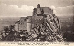 Ruinas de la valencia de CPA del castillo feudal viejo de Crussol