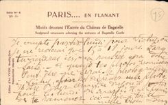 CPA Paris Motifs decorant l Entree du Chateau de Bagatelle