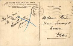 CPA Paris Caretaker's lodge Tower of clock and the bridge with the exchange Barge