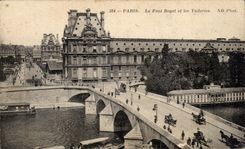 CPA Paris the Royal Bridge and Louvre Tileries