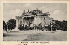 CPA Wiesbaden Theater put Schillerdenkmal